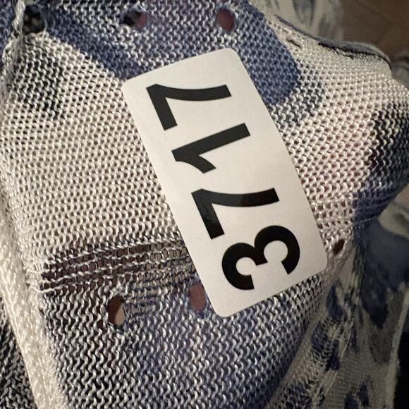 Alberto Makali Cardigan Women Small Blue Silk Blend Leopard Open Front Light - Picture 10 of 10